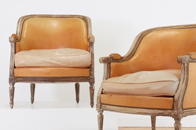 Lot 66 - A pair of Louis XVI painted bergères
