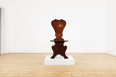 Lot 6 - A George II mahogany sgabello hall chair