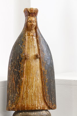 Lot 14 - A group of carved and polychrome-painted wooden saints