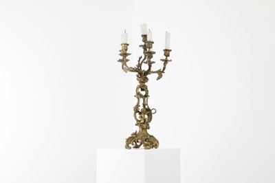 Lot 18 - A Louis XV-style ormolu candelabrum