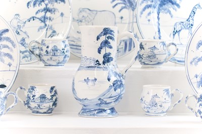 Lot 75 - An assembled collection of tin-glazed earthenware by Isis Ceramics