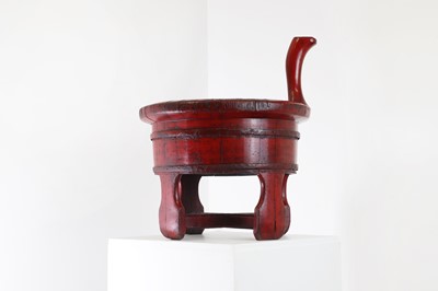 Lot 2 - A red-lacquered baby bath