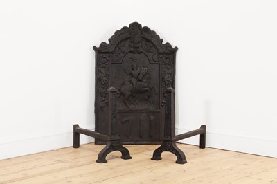 Lot 32 - A cast iron fireback in the 17th century style