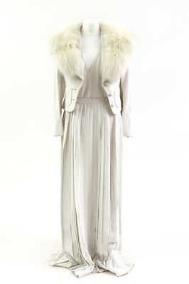 Lot 344 - A Christian Dior vintage white three piece skirt suit