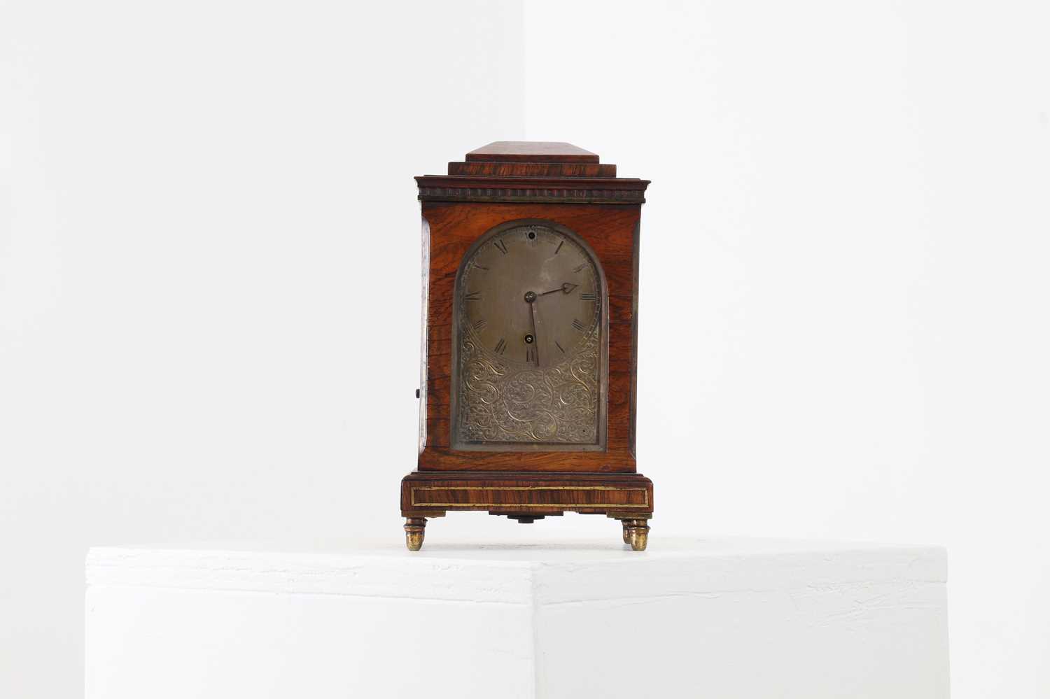 Lot 107 - A small George IV rosewood library clock by Vulliamy of London