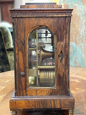 Lot 107 - A small George IV rosewood library clock by Vulliamy of London