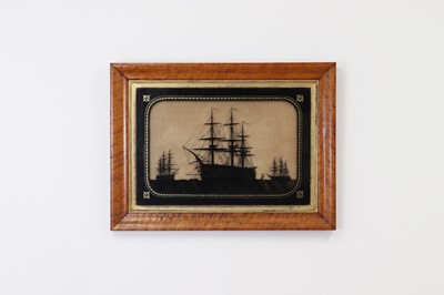 Lot 350 - A glass silhouette painting