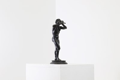 Lot 358 - A patinated bronze figure of a faun