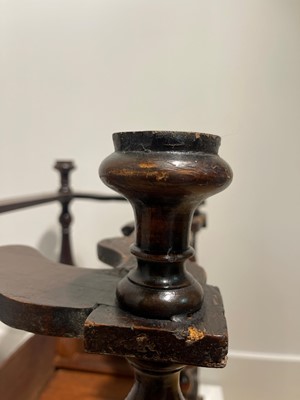 Lot 351 - A yew wood and walnut cabinet on stand