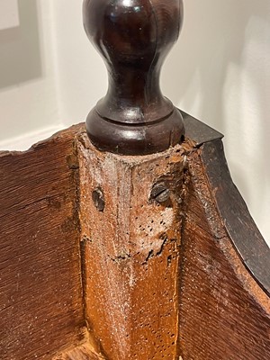 Lot 351 - A yew wood and walnut cabinet on stand