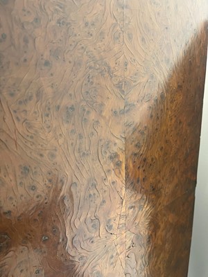 Lot 351 - A yew wood and walnut cabinet on stand