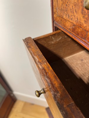 Lot 351 - A yew wood and walnut cabinet on stand