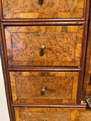 Lot 351 - A yew wood and walnut cabinet on stand
