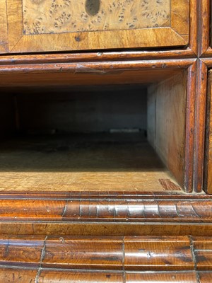 Lot 351 - A yew wood and walnut cabinet on stand