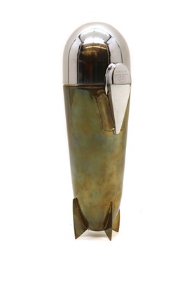 Lot 66 - A German silver-plated 'Zeppelin' cocktail shaker