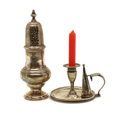 Lot 70 - A George III silver chamber stick