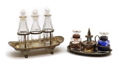 Lot 71 - A Sheffield silver plated desk stand