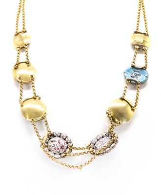 Lot 2 - A necklace composed of nine 17th and 18th century ‘Stuart crystal’ memorial slides