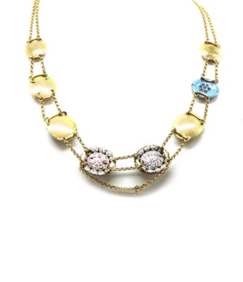 Lot 2 - A necklace composed of nine 17th and 18th century ‘Stuart crystal’ memorial slides