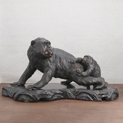 Lot 284 - A Japanese bronze okimono
