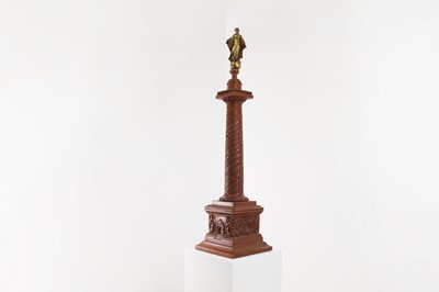 Lot 96 - A grand tour carved walnut model of Trajan's Column