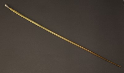 Lot 483 - A silver-mounted rhinoceros horn swagger stick