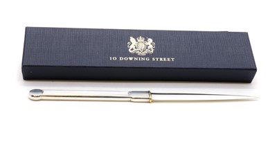 Lot 28 - A commemorative silver letter opener