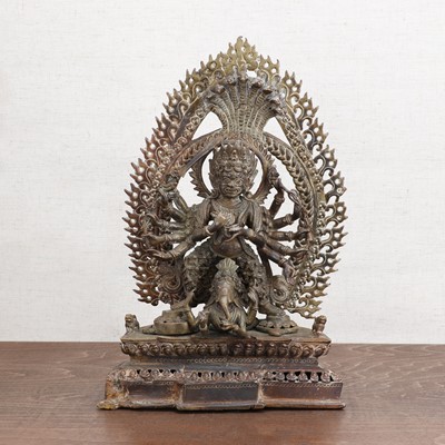 Lot 432 - A cast brass Buddhist group