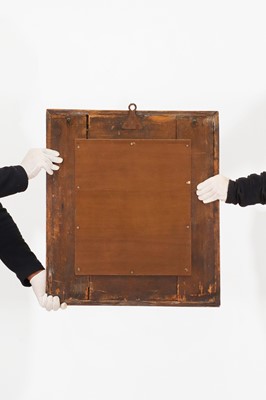 Lot 106 - An ebonised fruitwood mirror
