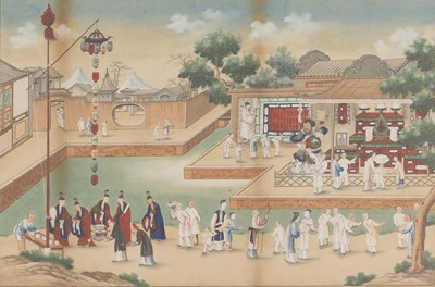 Lot 237 - A Chinese export gouache painting