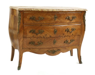 Lot 530 - A Louis XV-style rosewood and tulipwood and marquetry commode