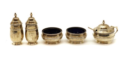 Lot 34 - A silver cruet set