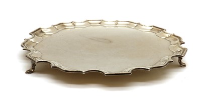 Lot 9 - A large silver presentation salver