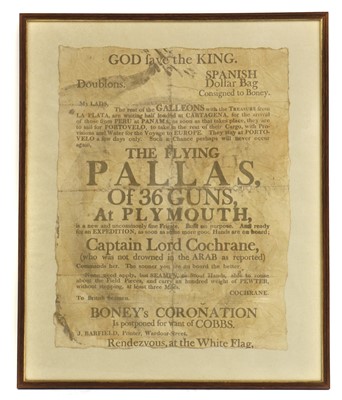 Lot 170A - Cochrane’s recruitment poster for HMS Pallas