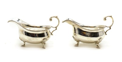 Lot 14 - A pair of silver sauceboats