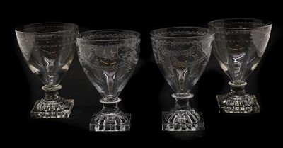 Lot 146 - A group of four glass rummers