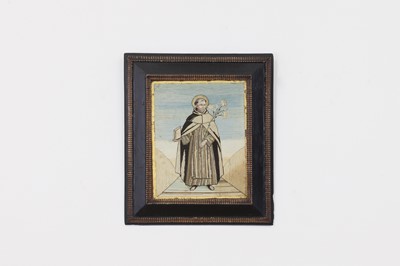 Lot 370 - A silk embroidered panel