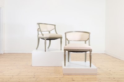 Lot 277 - A pair of Gustavian painted side chairs