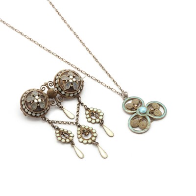 Lot 45 - A Norwegian silver gilt trefoil pendant, by Marius Hammer
