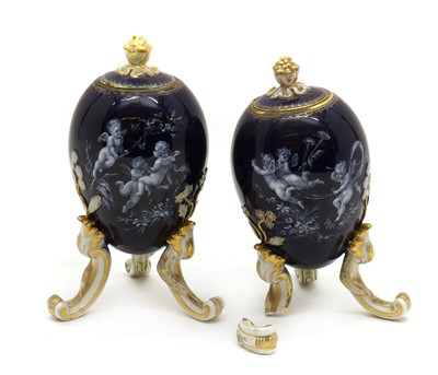 Lot 119 - A pair of Limoges enamel vases