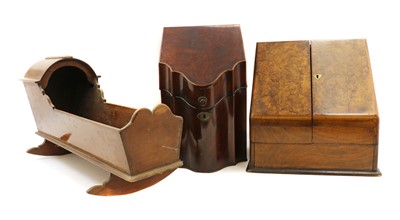 Lot 223 - A Victorian burr walnut stationary box