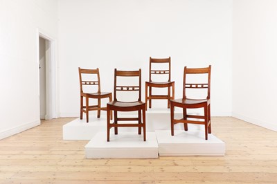 Lot 363 - A set of four elm dining chairs