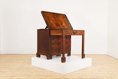 Lot 345 - A George I walnut and feather-banded architect's desk