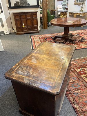 Lot 345 - A George I walnut and feather-banded architect's desk