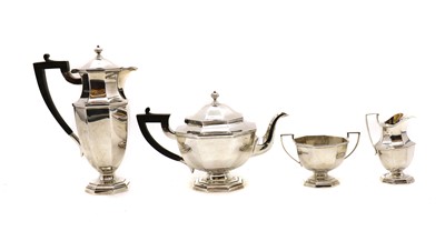 Lot 48 - A four piece silver tea service