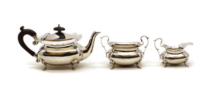 Lot 45 - A silver three piece bachelor's tea service