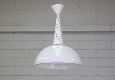 Lot 227 - A French Holophane glass pendant light