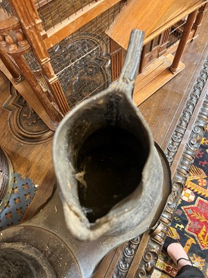 Lot 379 - Two large leather flagons or blackjacks
