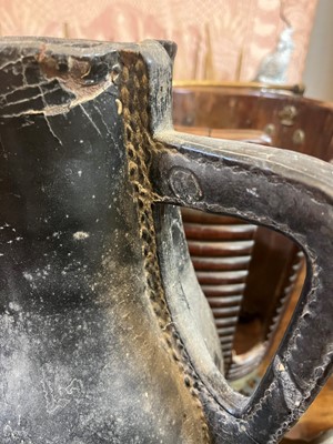 Lot 379 - Two large leather flagons or blackjacks