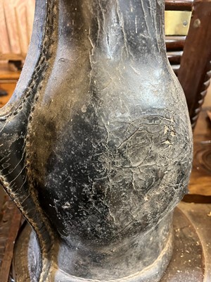 Lot 379 - Two large leather flagons or blackjacks